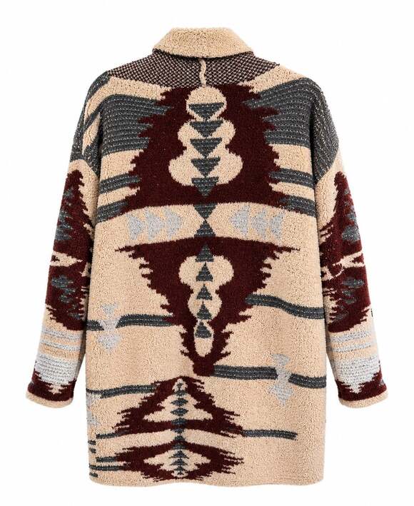 Sherpa Sweaters - Davi & Dani Aztec Southwestern Sherpa Cardigan Sweater Women’s M Oversized